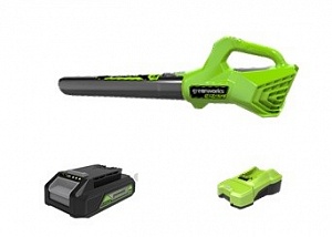 Воздуходув аккумуляторный Greenworks , 24V, с АКБ 2АЧ и ЗУ