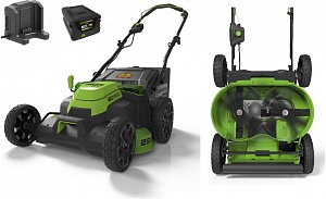 Газонокосилка самоходная, аккумуляторная Greenworks, 60V, 64,5 см, бесщеточная,  с АКБ 4АЧ и ЗУ
